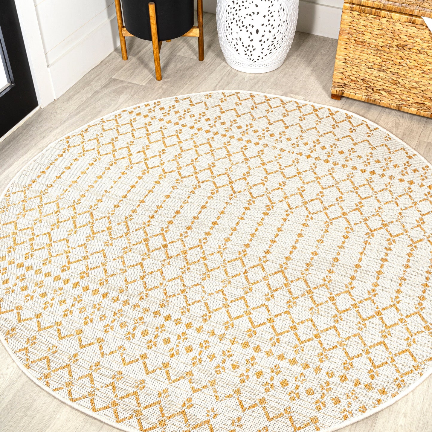 JONATHAN Y Trebol Moroccan Geometric Textured Weave Indoor/Outdoor Area Rug