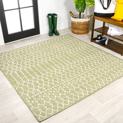 JONATHAN Y Trebol Moroccan Geometric Textured Weave Indoor/Outdoor Area Rug