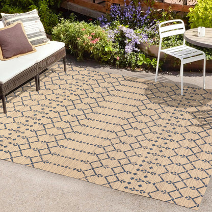 JONATHAN Y Trebol Moroccan Geometric Textured Weave Indoor/Outdoor Area Rug