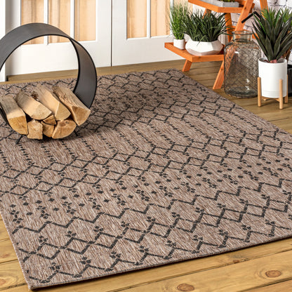 JONATHAN Y Trebol Moroccan Geometric Textured Weave Indoor/Outdoor Area Rug