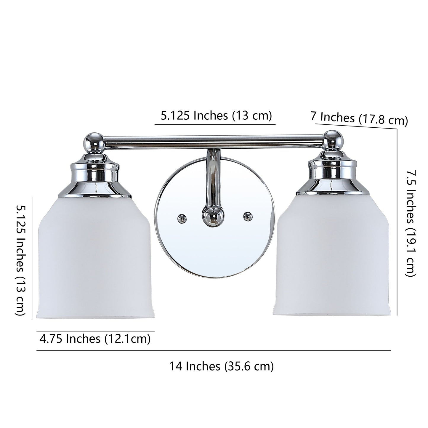 Jayne Iron/Frosted Glass Farmhouse Cottage LED Vanity Light, by JONATHAN Y