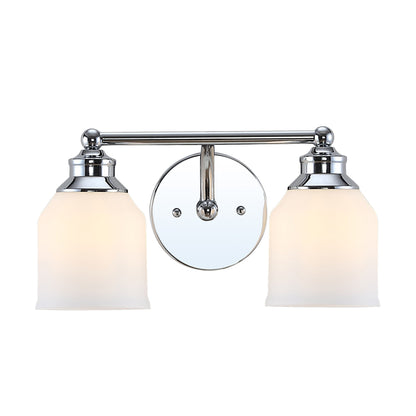 Jayne Iron/Frosted Glass Farmhouse Cottage LED Vanity Light, by JONATHAN Y