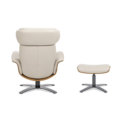 Jovan 31.5 Genuine Leather Recliner Lounge Chair with Ottoman