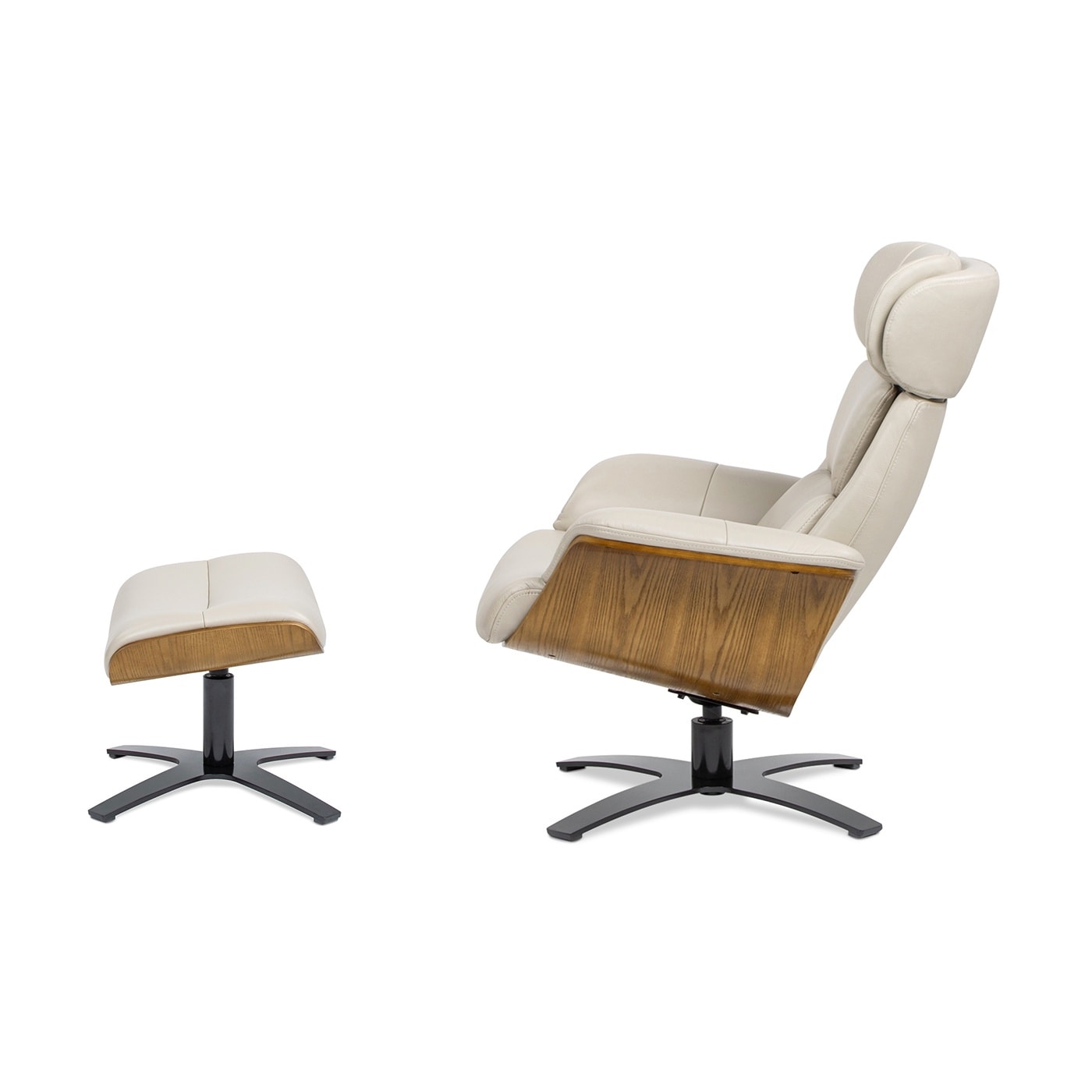 Jovan 31.5 Genuine Leather Recliner Lounge Chair with Ottoman