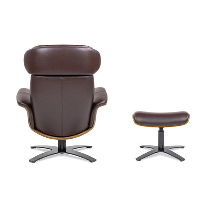 Jovan 31.5 Genuine Leather Recliner Lounge Chair with Ottoman