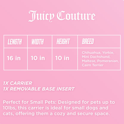 Juicy Couture Give Me Treats Pet Carrier - Stylish Travel Bag