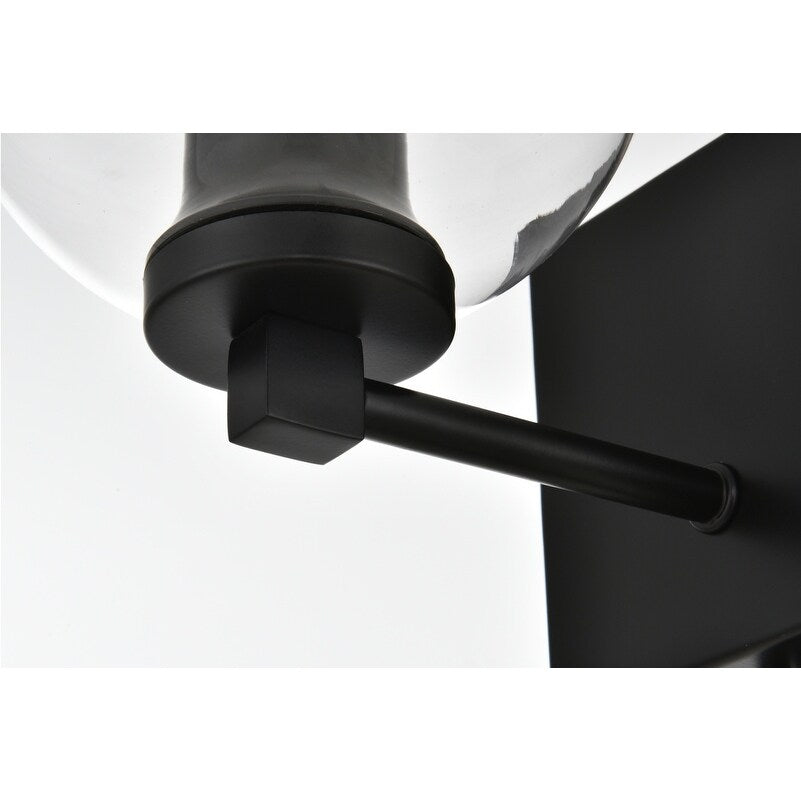 Julian 1 Light Black and Clear Bath Sconce