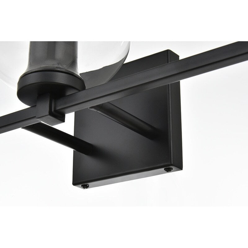 Julian 1 Light Black and Clear Bath Sconce