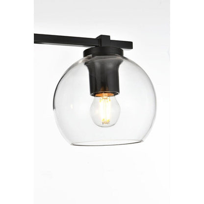 Julian 1 Light Black and Clear Bath Sconce