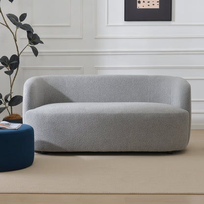 KINWELL Boucle Upholstered 2-Seats Loveseat with Pillows