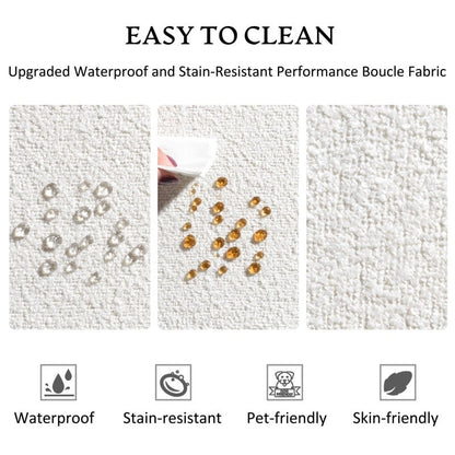 KINWELL Boucle Upholstered 2-Seats Loveseat with Pillows