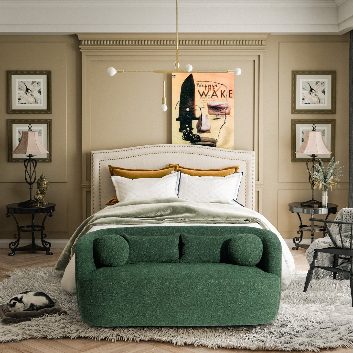 KINWELL Boucle Upholstered 2-Seats Loveseat with Pillows