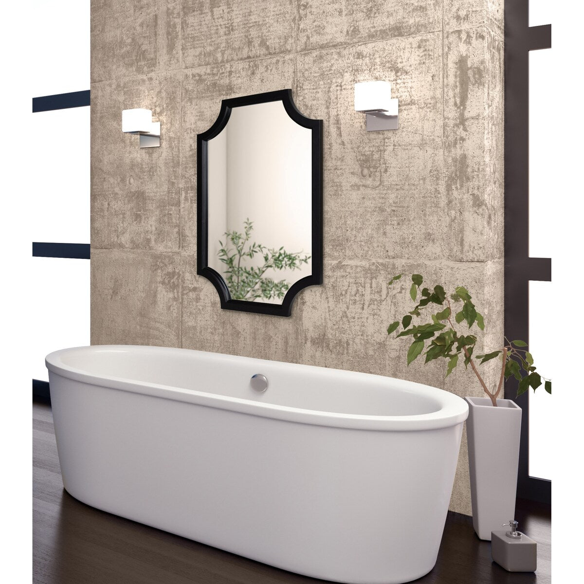 Kate and Laurel Hogan Scalloped Wood Framed Mirror