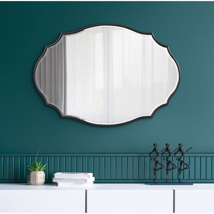 Kate and Laurel Leanna Scalloped Oval Wall Mirror