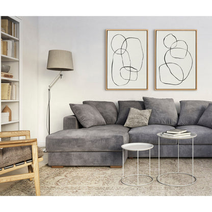Kate and Laurel Sylvie Modern Circles Framed Canvas Set by Teju Reval