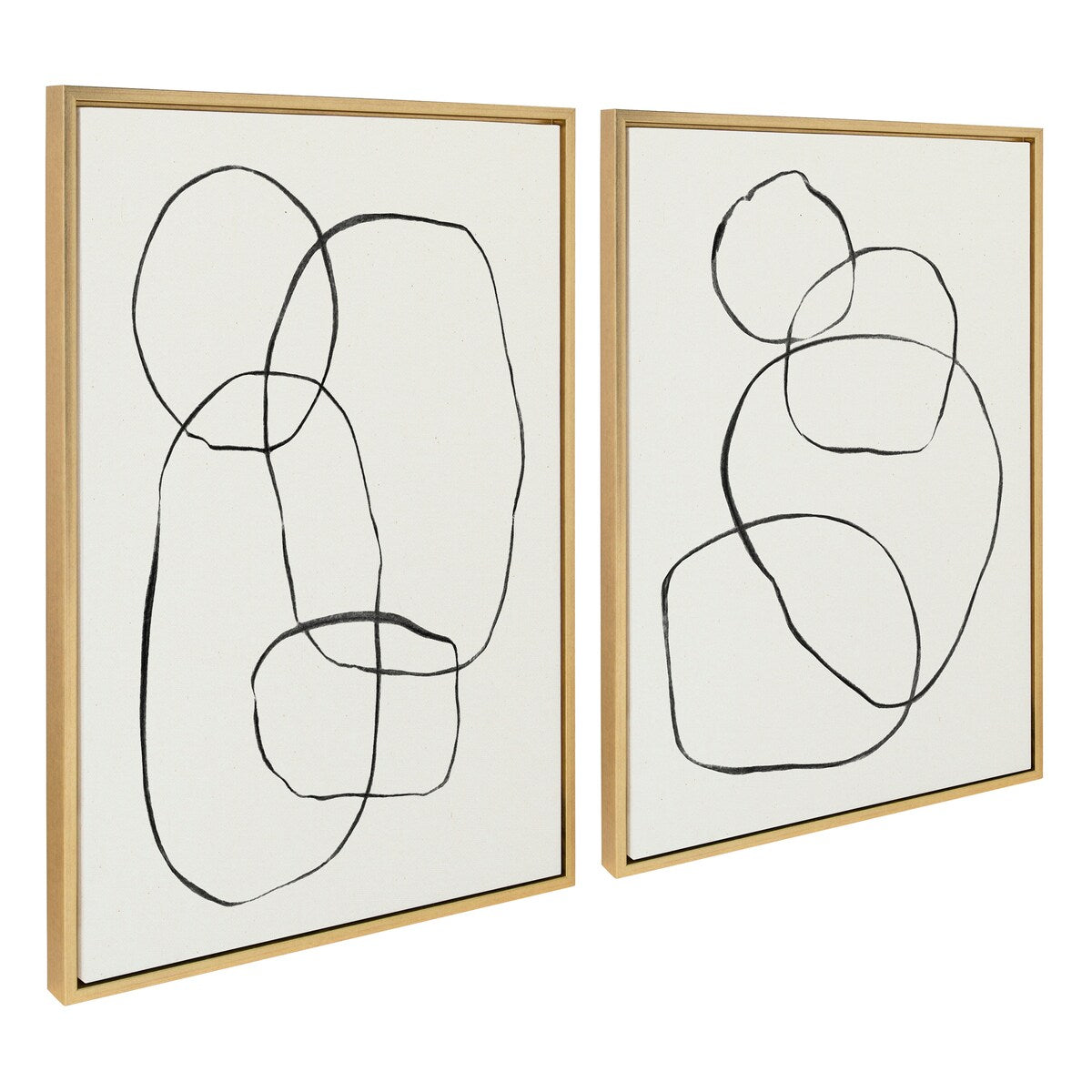 Kate and Laurel Sylvie Modern Circles Framed Canvas Set by Teju Reval