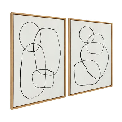 Kate and Laurel Sylvie Modern Circles Framed Canvas Set by Teju Reval