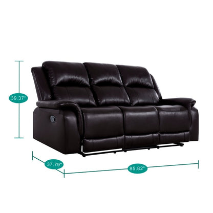 Leather Manual Recliner Sofa Collection for Living Room Leather Reclining Furniture for Home Office Living Room