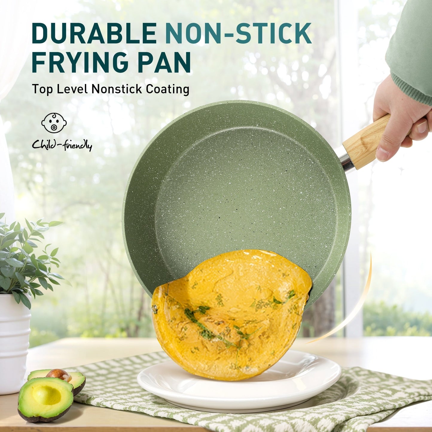 Kitchen Cookware Sets Nonstick, 12 Piece Pots and Pans Set Granite Cooking Set