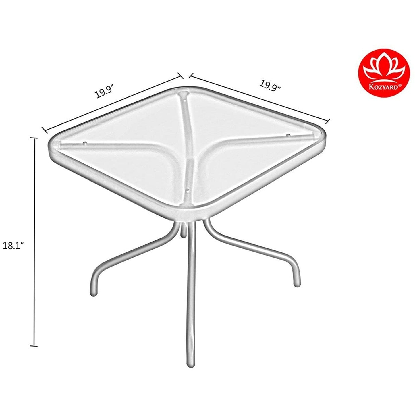 Kozyard Elsa 3 Pieces Outdoor Patio Furniture Padded Folding Bistro-Sets