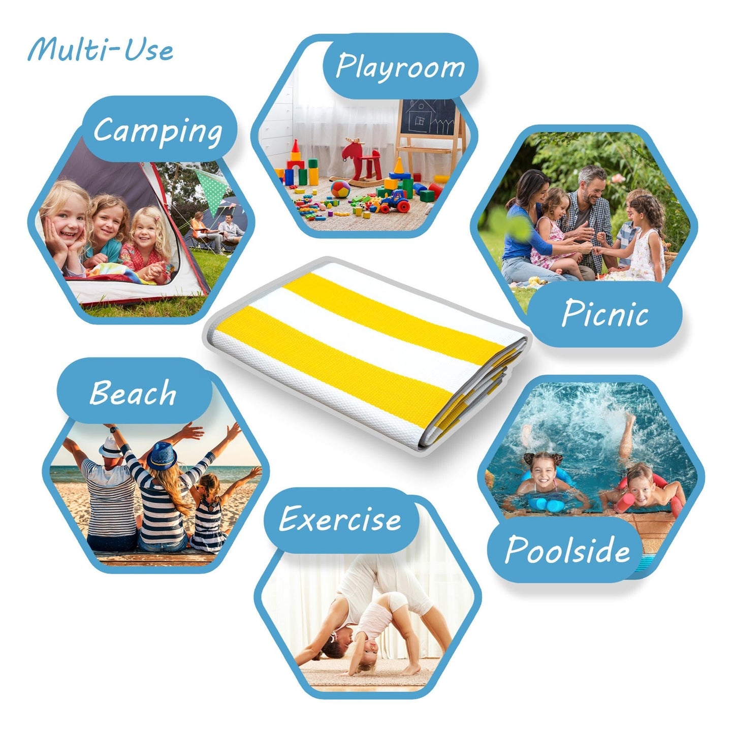 Lalune Beach Stripe Indoor Outdoor Area Rug