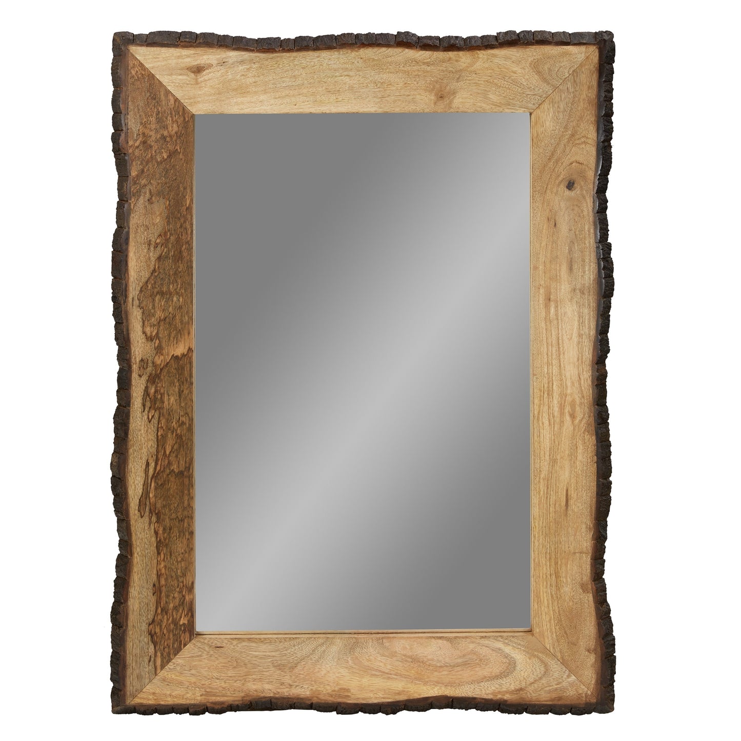 Lamont River of Goods Rectangular Brown and Tan Wood and Glass Wall Mirror - 39 x 1.25 x 28