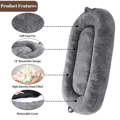 Large Dog Bed Washable Human Size Bed with Removable Cover