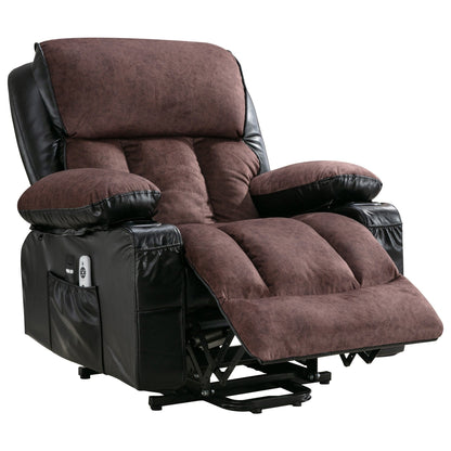 Large Power Lift Recliner Chair with Heat and 8-Point Massage - Remote Control, USB Port