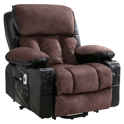 Large Power Lift Recliner Chair with Heat and 8-Point Massage - Remote Control, USB Port