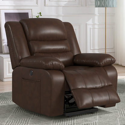 Leather Lift Recliner Chair With Dual Motor, Oversized Power Recliners With Electric Massage Heating