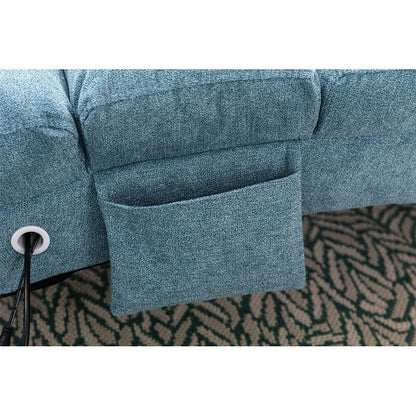 Linen Massage recliner Interior with remote control, ergonomic electric massage recliner, 5 modes