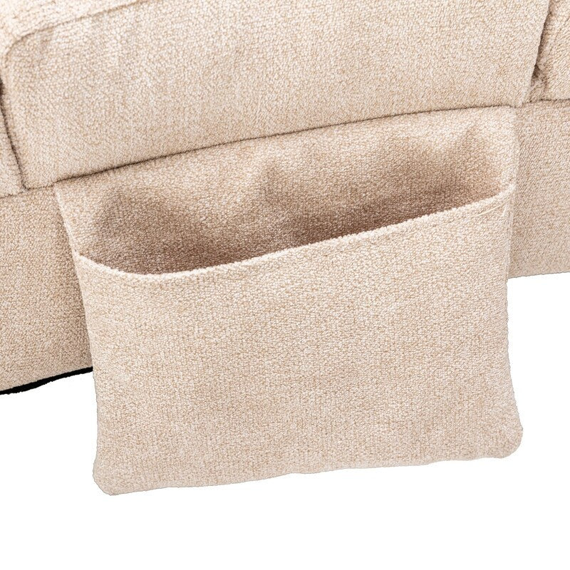 Linen Massage recliner Interior with remote control, ergonomic electric massage recliner, 5 modes