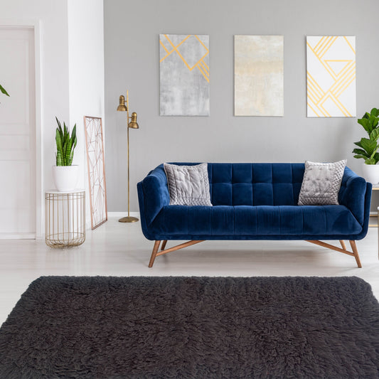 Linon Flokati Wool Thick Area Rug