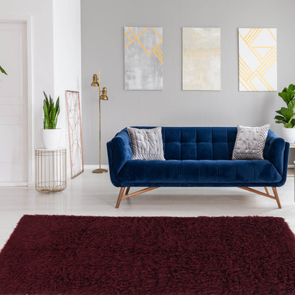 Linon Flokati Wool Thick Area Rug