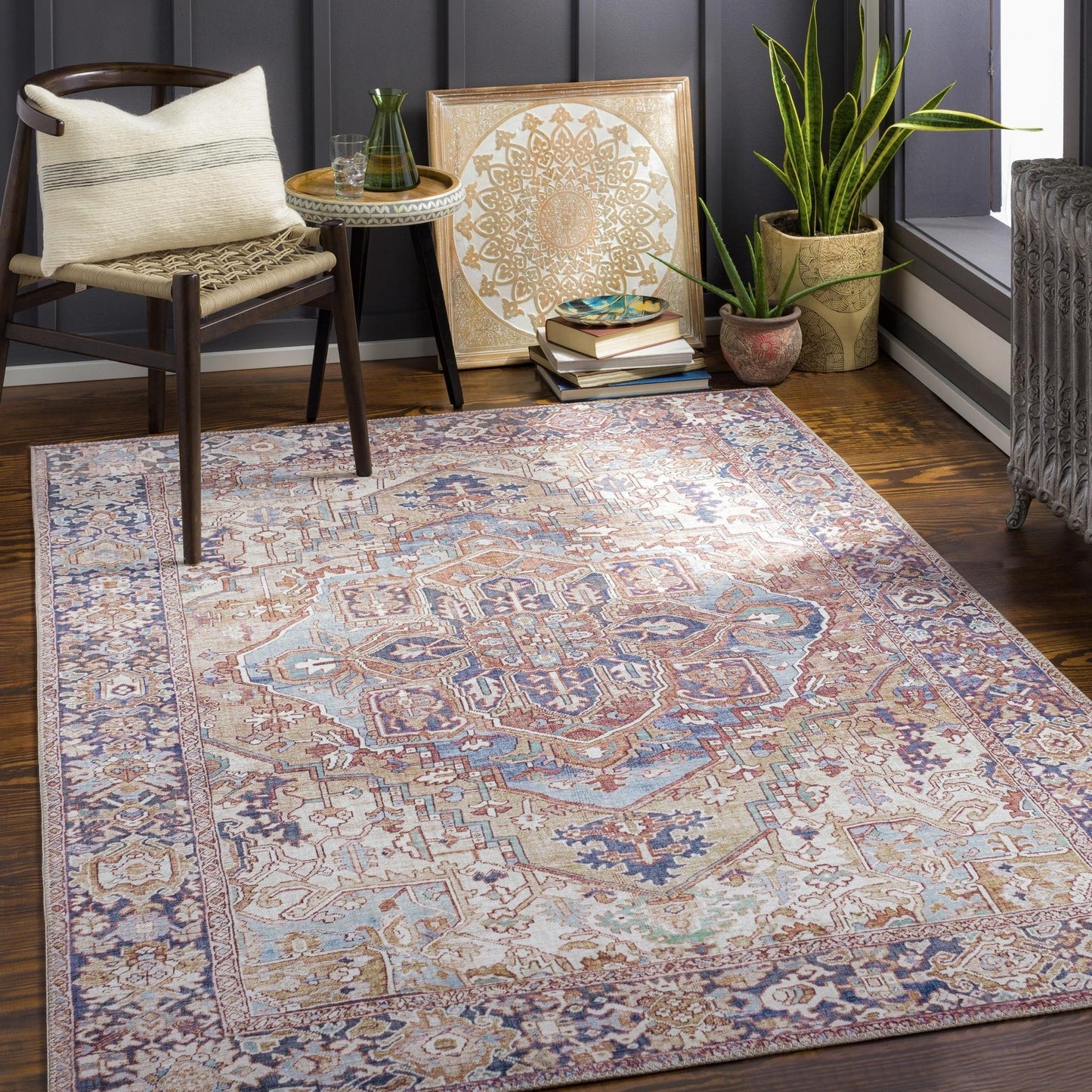 Livabliss Iris Updated Traditional Medallion Area Rug