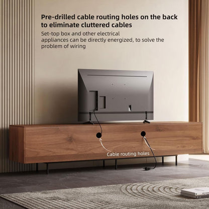 Mid-Century Modern TV Stand with 4 Doors Storage Cabinets, Fits TVs Up to 100 Inches, Living Room Entertainment Center