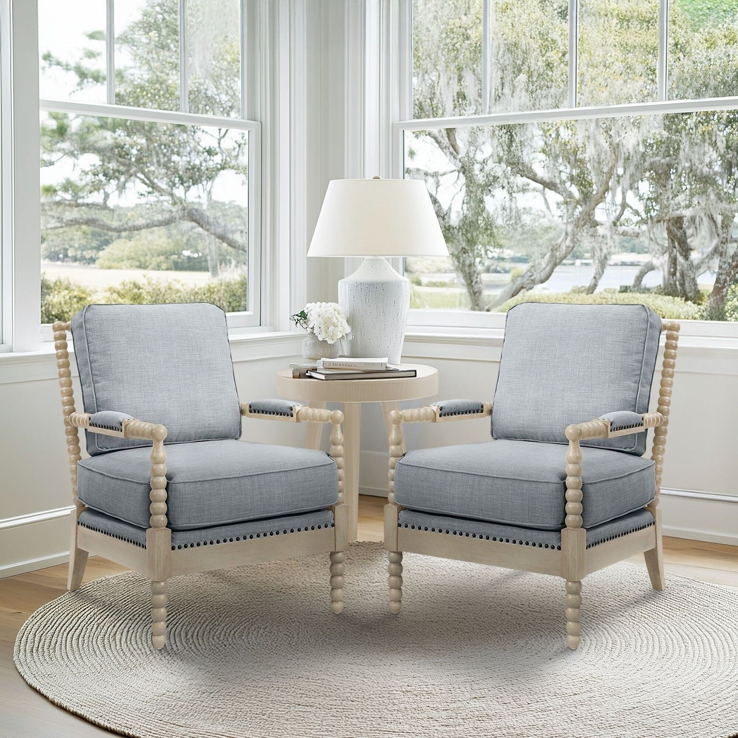 Madison Park Donohue Turned Wood Frame Armchair