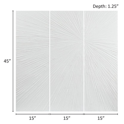 Madison Park Signature Sunburst Hand Painted Triptych 3-piece Dimensional Resin Wall Art Set