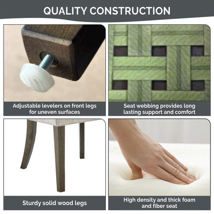 Madison Park Signature Ultra Upholstered Dining Side Chairs With Wood Legs (Set of 2) - N/A