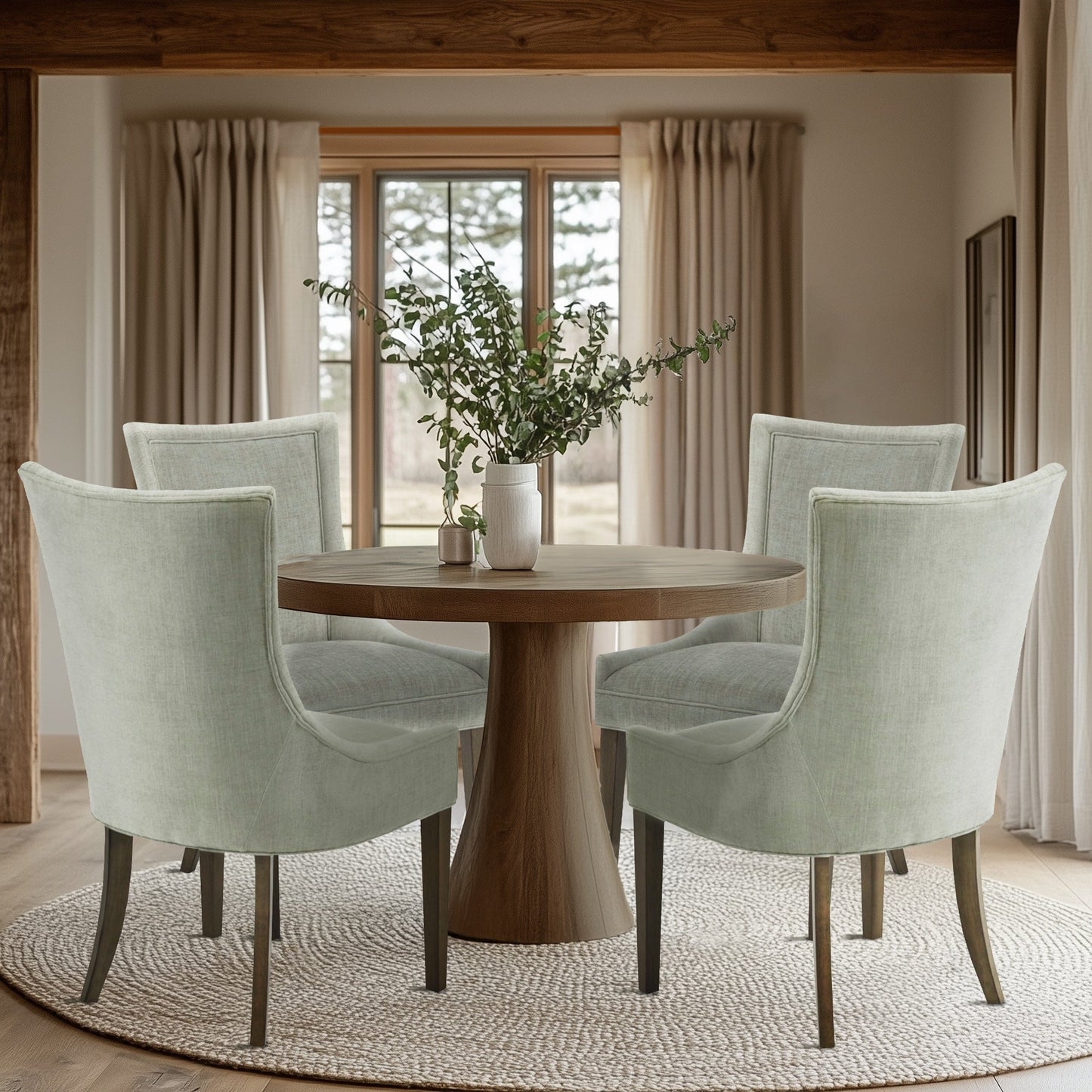 Madison Park Signature Ultra Upholstered Dining Side Chairs With Wood Legs (Set of 2) - N/A