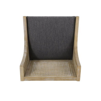 Maurers Cane and Wood Upholstered Dining Chairs (Set of 2) by Christopher Knight Home