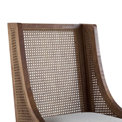 Maurers Cane and Wood Upholstered Dining Chairs (Set of 2) by Christopher Knight Home