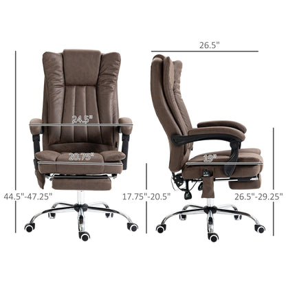 Microfiber Massage Office Chair High Back Ergonomic Recliner Chair with Heat, Footrest and Remote Control