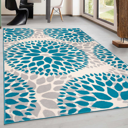 World Rug Gallery Modern Floral Circles Area Rug