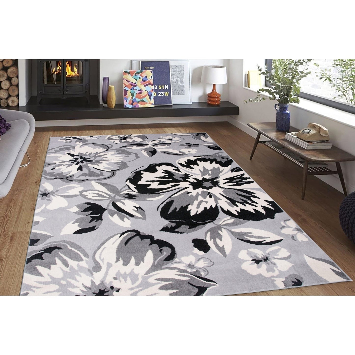 World Rug Gallery Modern Floral Design Area Rug