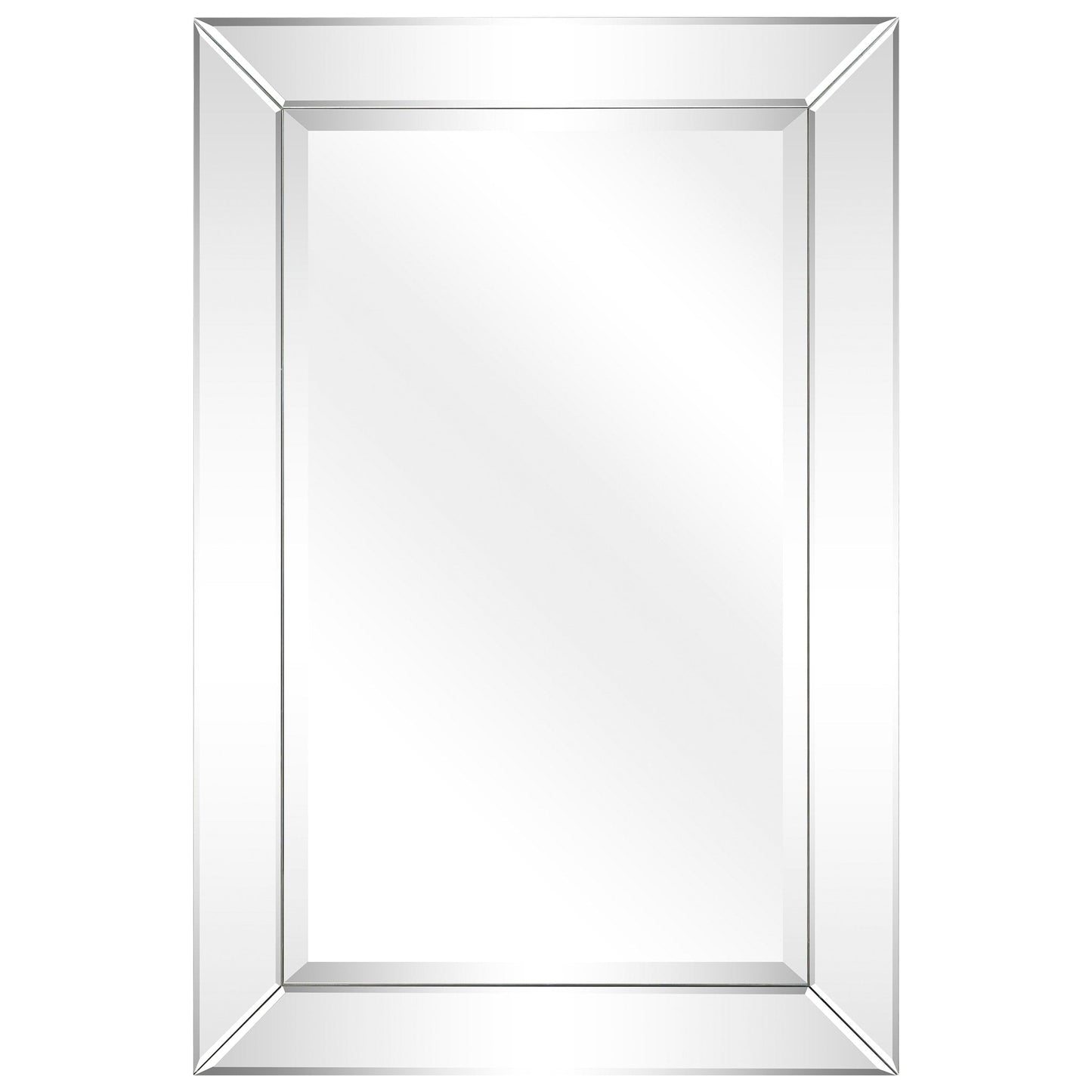 Beveled Rectangular Clear HD Wall Mounted Mirror for Bathroom, Vanity, Bedroom Mirrors, 3 sizes