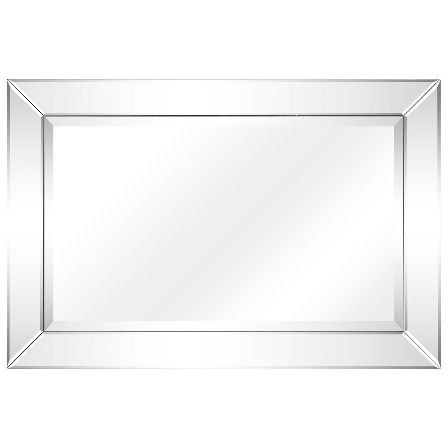 Beveled Rectangular Clear HD Wall Mounted Mirror for Bathroom, Vanity, Bedroom Mirrors, 3 sizes
