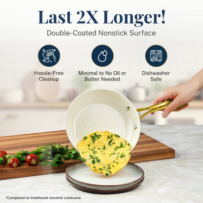 Gotham Steel Natural Collection Pots and Pans 15 Pc Ultra Performance Ceramic Nonstick Cookware Set in Navy