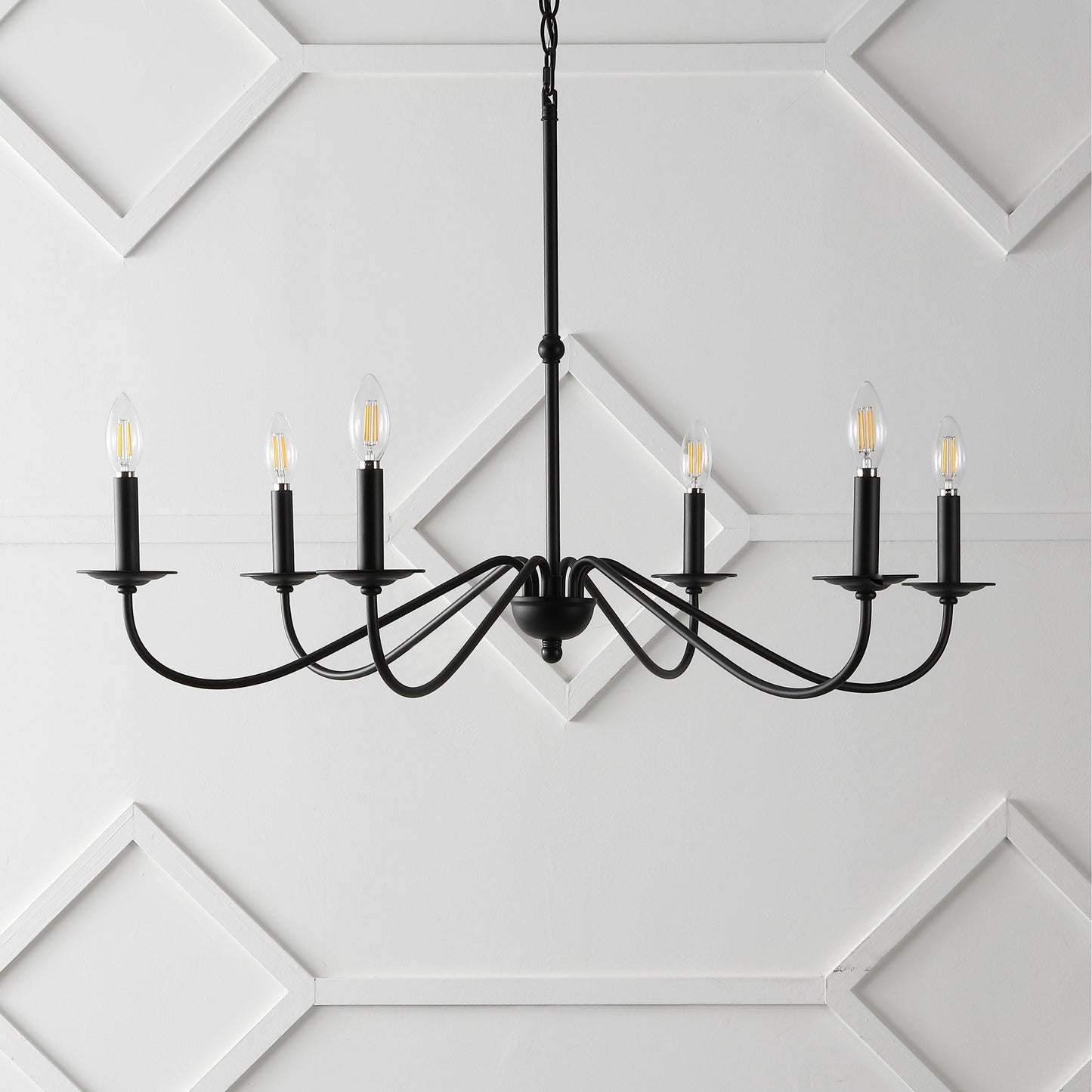 34.75 6-Light Iron LED Chandelier, by JONATHAN Y