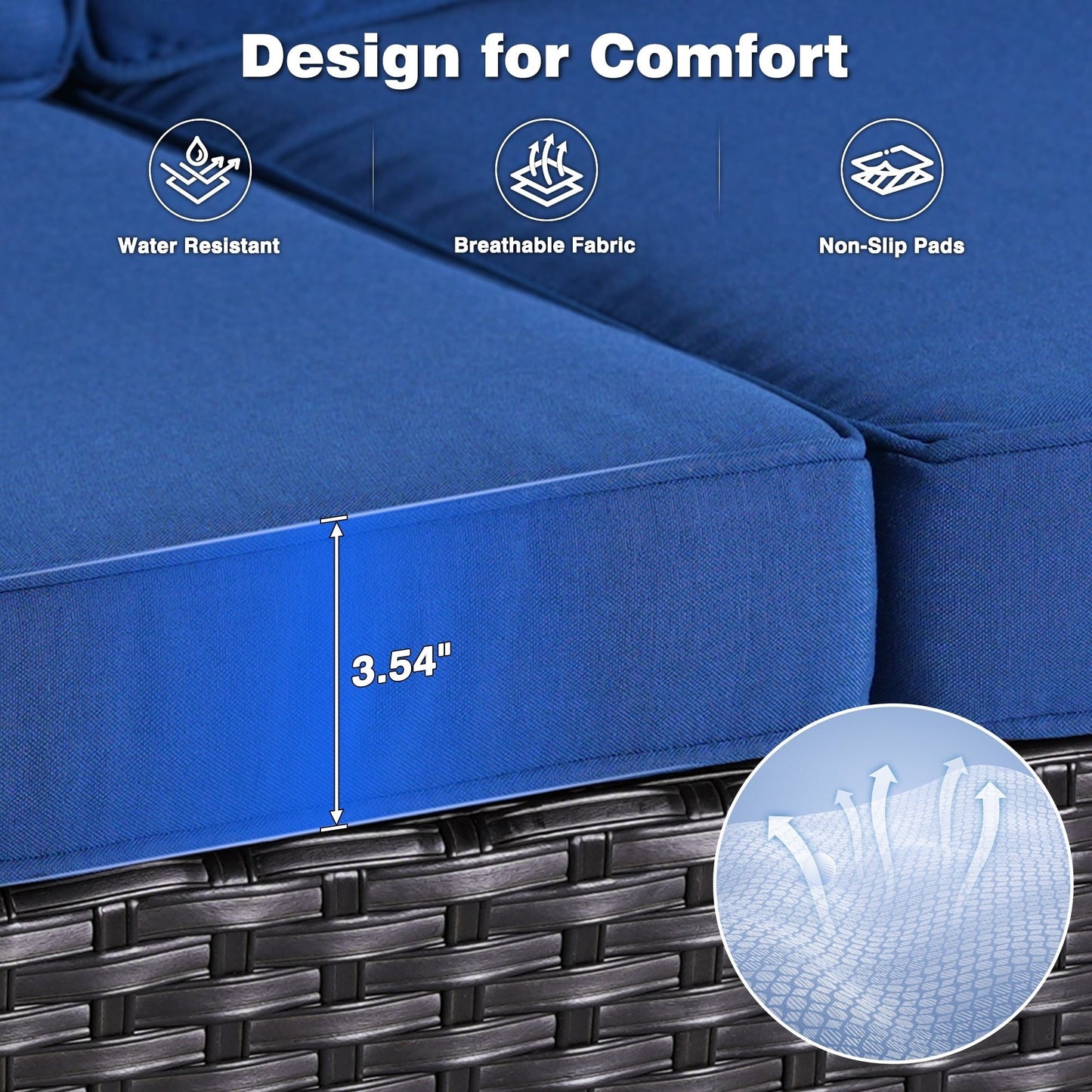 OVIOS 8-piece Patio Wicker Furniture Swivel Chair Set